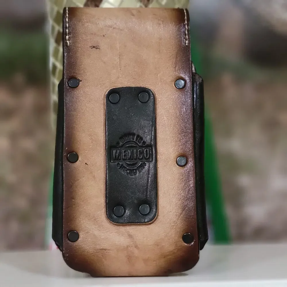 Rooster Western Leather Phone Holster W Knife Sheath LARGE 7x4
